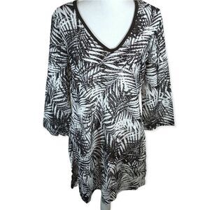 MARIO SERRANI WHITE & BLACK COVERUP DRESS SZ.S EUC